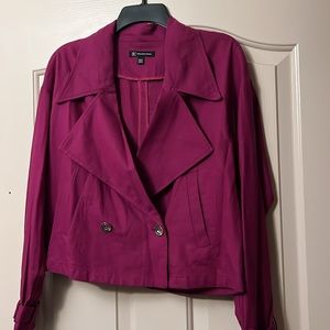 🌺 INC International Concept Burgundy Linen Blazer size S